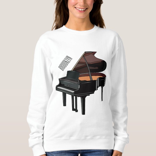 Piano cartoon illustration sweatshirt (Front)