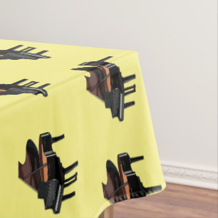 Piano cartoon illustration tablecloth