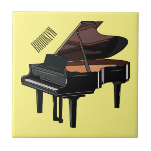 Piano cartoon illustration tile