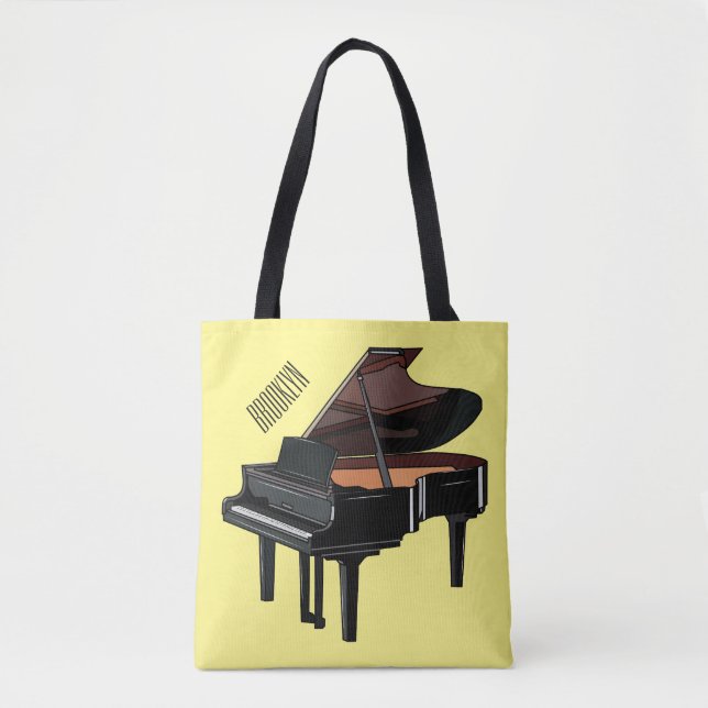 Piano cartoon illustration tote bag (Front)