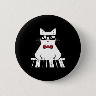 Piano Cat 6 Cm Round Badge