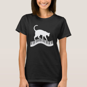 Piano Cat Music Lover Pianist Composer Teacher Mus T-Shirt