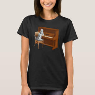 Piano Cat Piano Keyboard Meowsicians T-Shirt