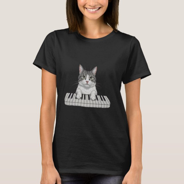 Piano Cat Tee Shirt 1 (Front)