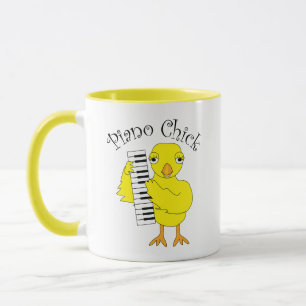 Piano Chick Text Mug
