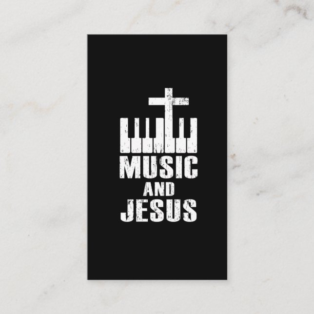 Piano Christian Pianist Religious Keyboard Player Business Card (Front)