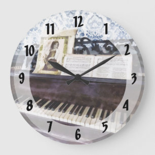 Piano Closeup Large Clock