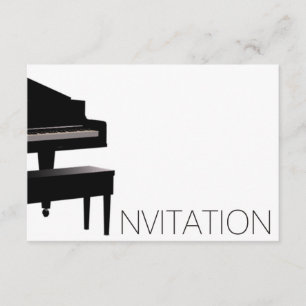 Piano Concert Festival Vip Black White Invitation