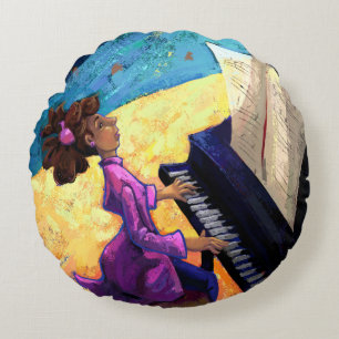 Piano Concert Round Cushion