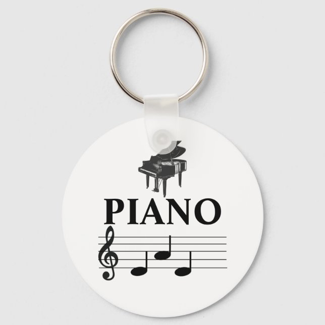 Piano Dad Grand Piano Pianist Music Note  Key Ring (Front)