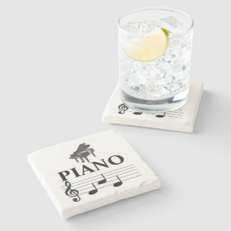 Piano Dad Grand Piano Pianist Music Note Stone Coaster