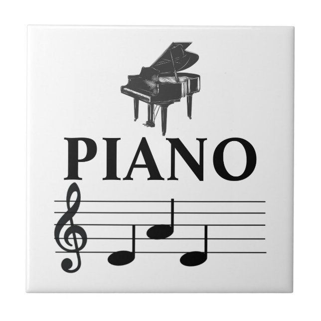 Piano Dad Grand Piano Pianist Music Note  Tile (Front)