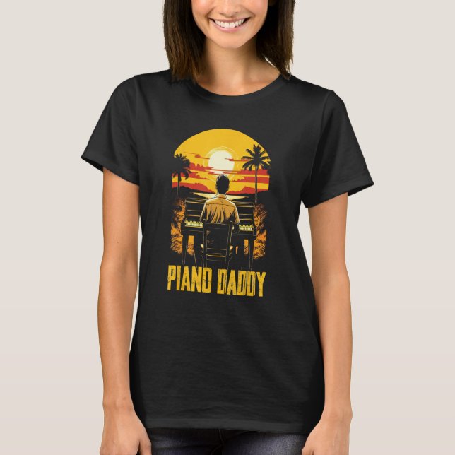 Piano Dad Piano Man Pianist Keyboard Musician Fath T-Shirt (Front)