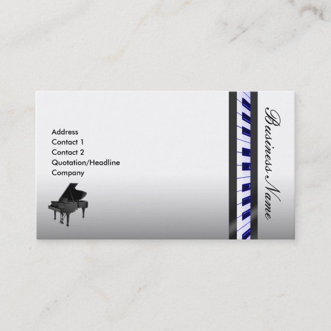 Piano Elegant Business Card (Front)
