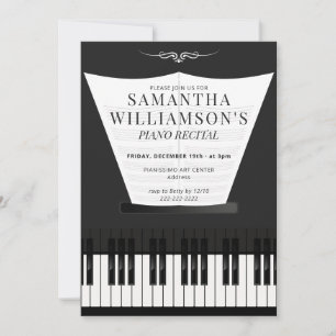 Piano Elegant Piano Recital & Program Invitation