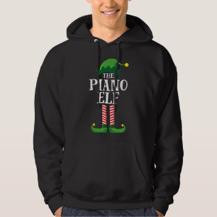 Piano Elf Matching Family Christmas Party Pajama Hoodie