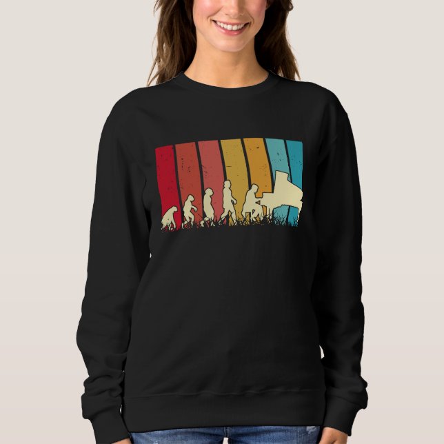 Piano Evolution Retro Piano Player Pianist  1 Sweatshirt (Front)