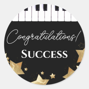 Piano Exam Success Congratulations Teacher Classic Round Sticker