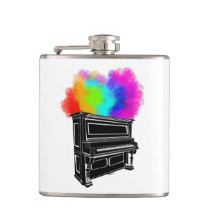 Piano Explosion Of Colour Hip Flask