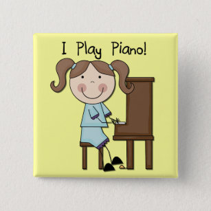 Piano - Female Tshirts and Gifts 15 Cm Square Badge