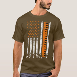 Piano Flag Musician Pianist Music Teacher  T-Shirt