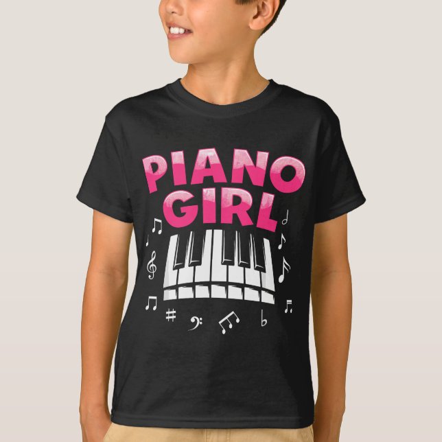 Piano For Girls Women Musical Piano Player Key Mus T-Shirt (Front)