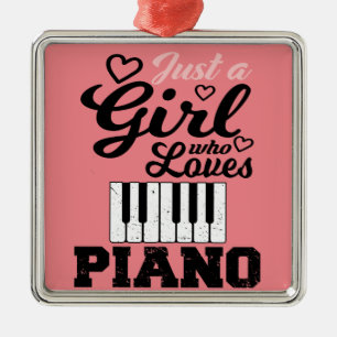 Piano Girl Christmas  Invitation Magnet Metal Orna Tree Decoration