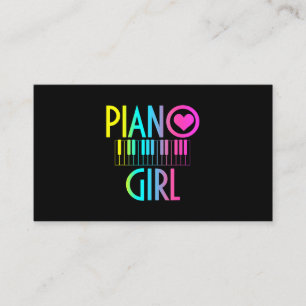 Piano Girl Funny Pianist Music Notes Musical Keybo Business Card