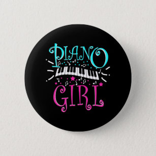 Piano Girl Pianist Music Notes 6 Cm Round Badge