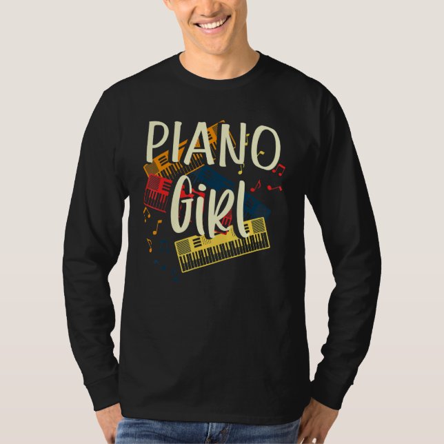 Piano Girl Pianist T-Shirt (Front)