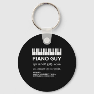 Piano Guy Shirt Pianist Man Keyboard Player Funny Key Ring