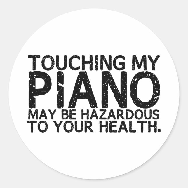 Piano Hazard Classic Round Sticker (Front)