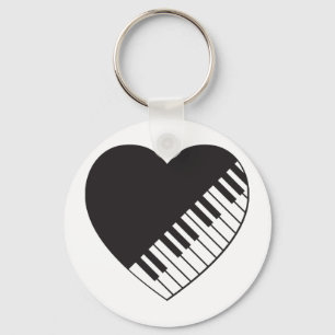 Piano Heart Key Ring