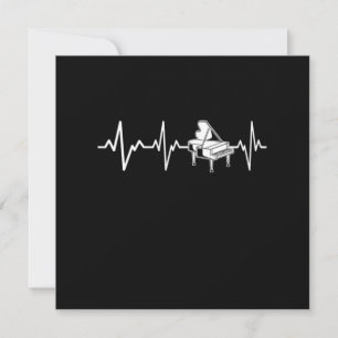 Piano Heartbeat Classic Pianist Gift Idea Invitation