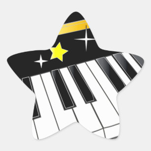 Piano in a Star Sticker