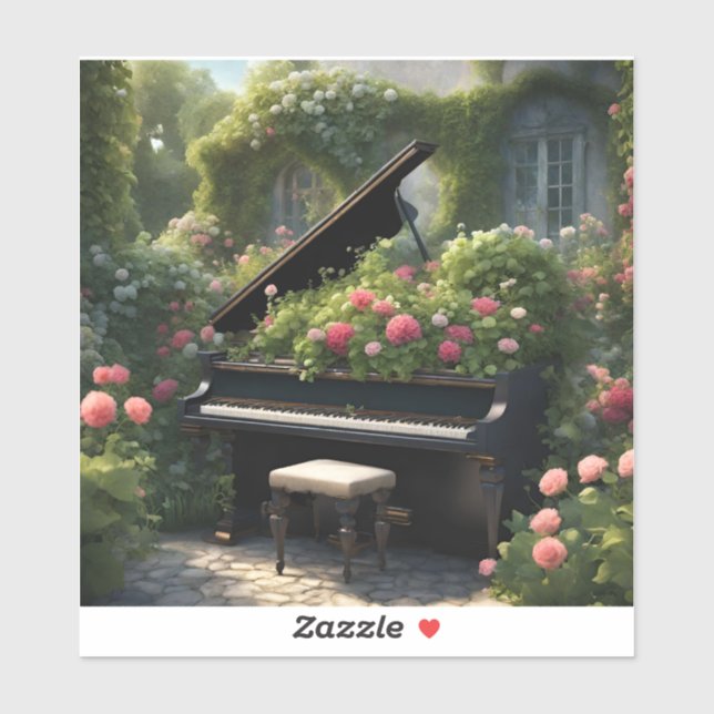 Piano in Bloom- garden painting  (Sheet)