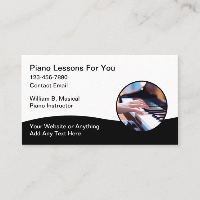Piano Instructor or Retail Store Business Card (Front)