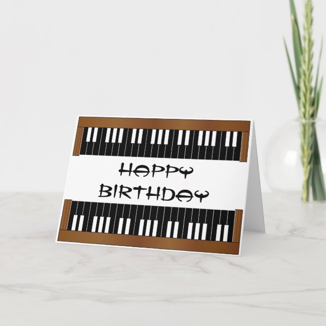 Piano Key Birthday Card (Front)