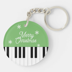 Piano Key Jingle Bell Merry Christmas Red Green Ring
