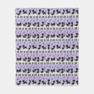 PIANO KEY KITTIES fleece blanket