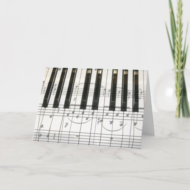 Piano Keyboard and Music Notes (Front)