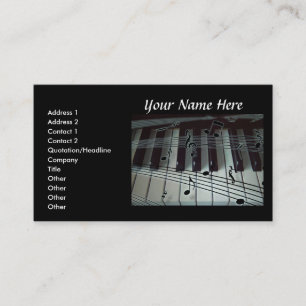 Piano Keyboard and Music Notes Business Card