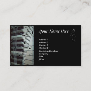 Piano Keyboard and Music Notes Business Card