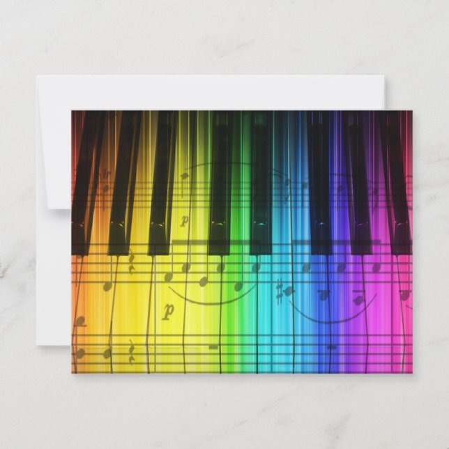 Piano Keyboard and Music Notes Invitation (Front)