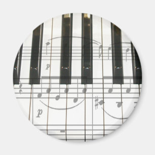 Piano Keyboard and Music Notes Magnet