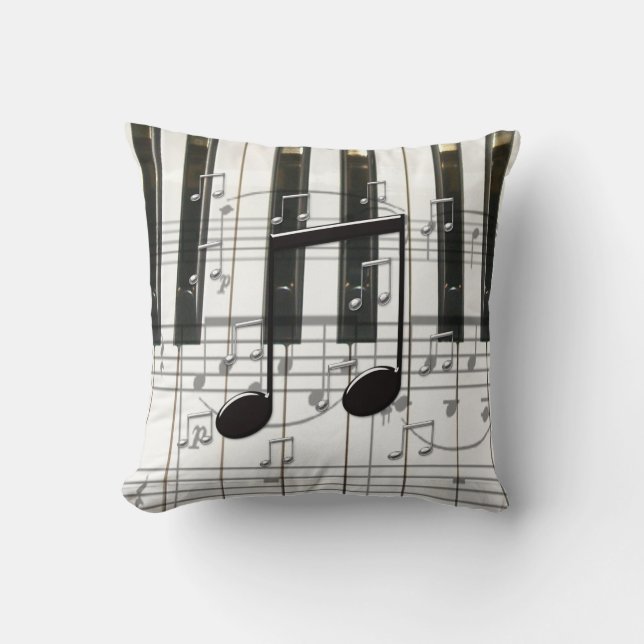 Piano Keyboard and Notes Cushion (Front)