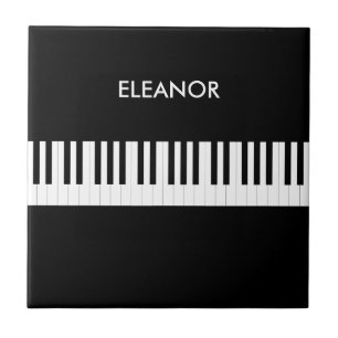 Piano Keyboard Black and White Keys Personalised Tile