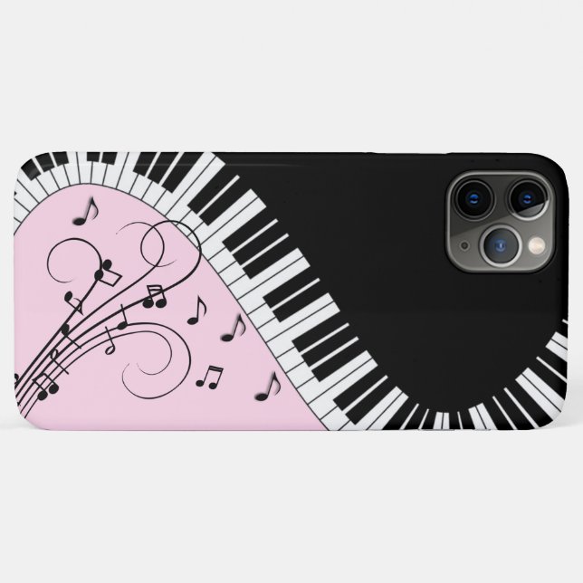 Piano Keyboard Black and White Music Design Pink Case-Mate iPhone Case (Back (Horizontal))