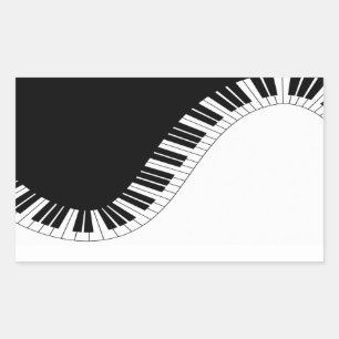 Piano Keyboard Black and White Music Design Rectangular Sticker