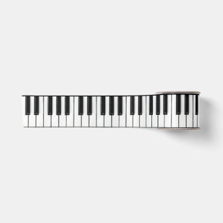 Piano Keyboard Black and White Satin Ribbon